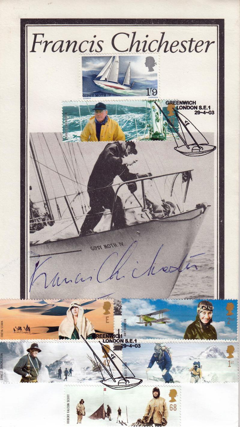 2003 (04) Extreme Endeavours - Francis Chichester Signed Reprint - Doubled with the 2003 Endeavours Set - Greenwich H/S