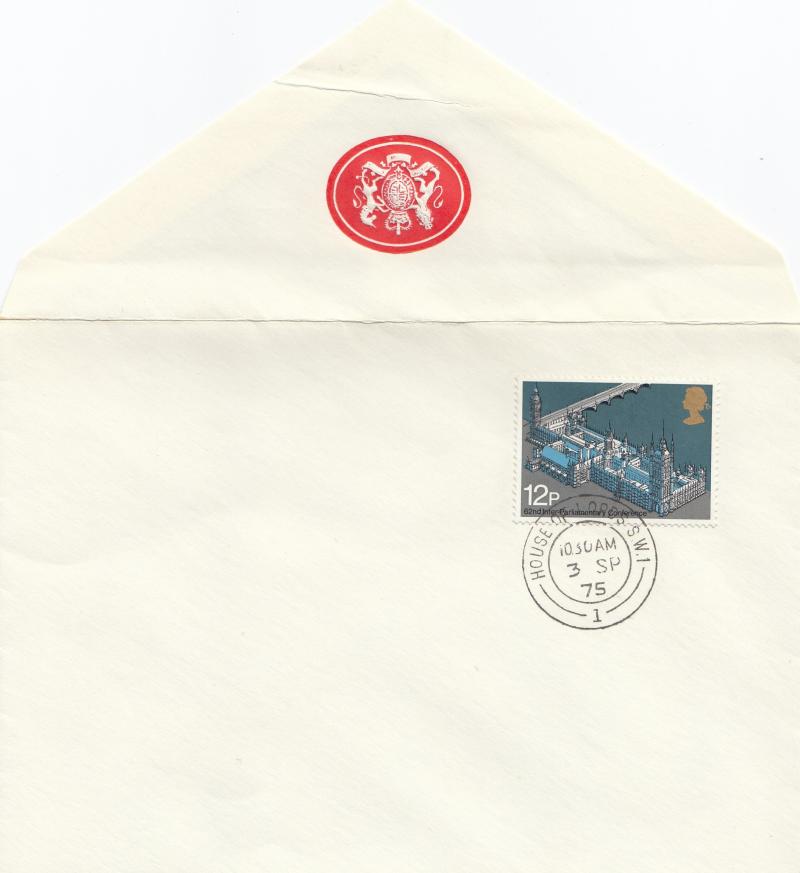 1975 (09) Inter-Parliamentary Conference - House of Lords Stationary Envelope - House of Lords CDS