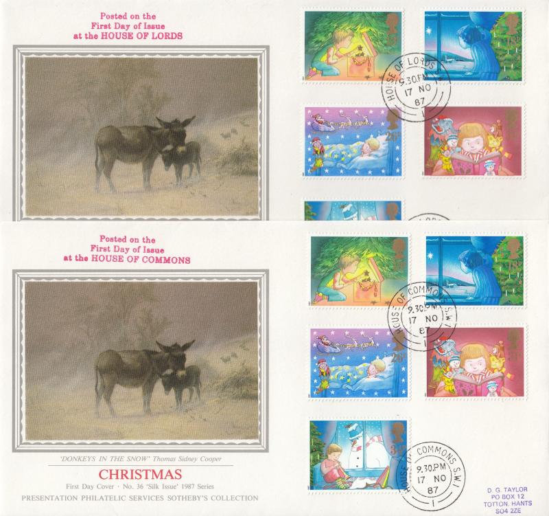 1987 (11) Christmas - PPS 'Silk's (Pair) - House of Commons & Lords CDS's