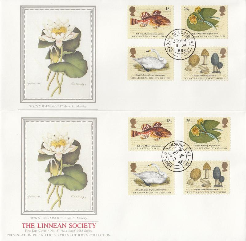 1988 (01) Linnean Society - PPS 'Silk's (Pair) - House of Commons & Lords CDS's