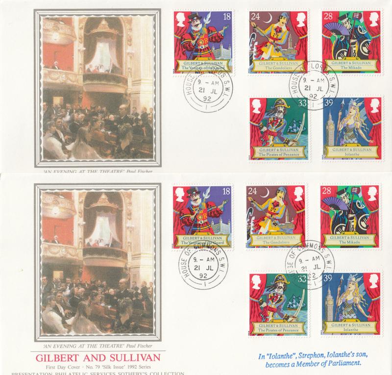 1992 (07) Gilbert & Sullivan - PPS 'Silk's (Pair) - House of Commons & Lords CDS's