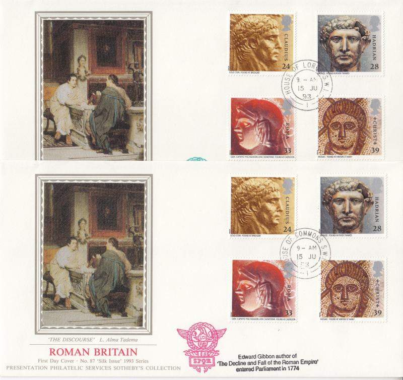 1993 (06) Roman Britain - PPS 'Silk's (Pair) - House of Commons & Lords CDS's