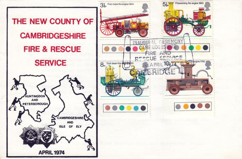 1974 (04) Fire Services - Cambridgeshire County Council Fire & Rescue Service Official (Traffic Light Margins)