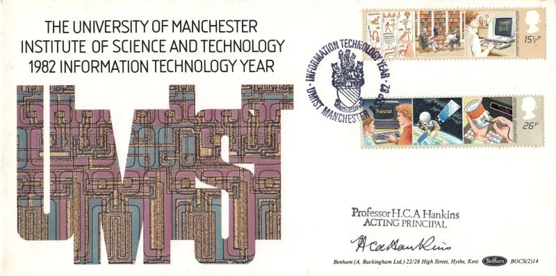 1982 (09) Info Technology - Benham BOCS (2) 14 (UMIST) Official - Signed by Professor H C A Hankins