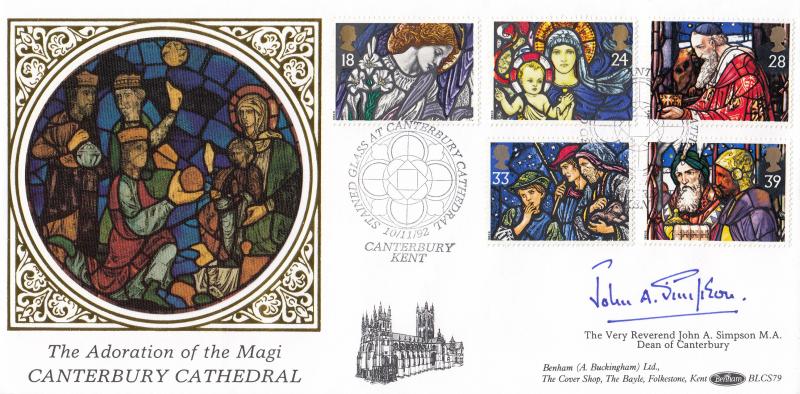 1992 (11) Christmas - Benham BLCS 79 (Canterbury) Official - Signed by John Simpson