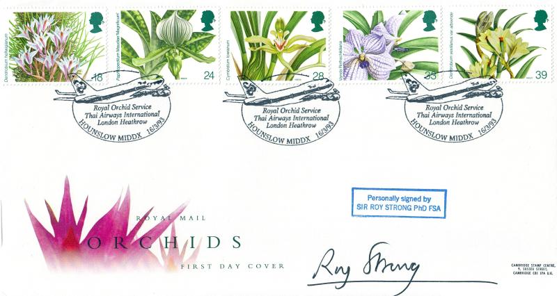1993 (03) Orchids - RM - Thai Airways H/S - Signed by Sir Roy Strong