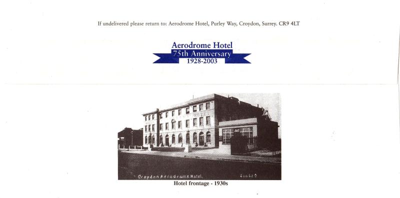2003 (04) Extreme Endeavours - Croydon Aerodrome Hotel Special - Amy Johnson, Hull H/S - Doubled on the 75th Anniversary