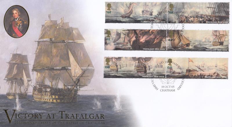 2005 (10) Battle of Trafalgar (Stamps) - Internet 'HMS Victory, Chatham' Official