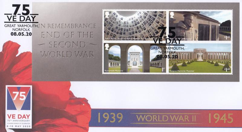 2020 (05) VE Day 75th Anniversary (M/S) - Internet 'Great Yarmouth' Official (No Barcode)