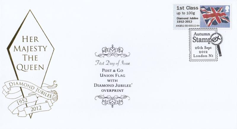 2012 (09) Union Flag Post & Go (With Diamond Jubilee Overprint) - Internet (Diamond Logo) 'Autumn Stampex' Special