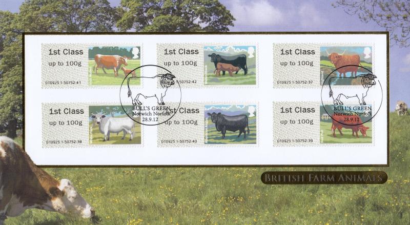 2012 (09) British Farm Animals Post & Go - Internet 'Bull's Green' Official