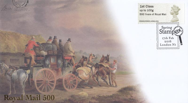 2016 (02) Royal Mail 500 (Post & Go) - Internet 'Spring Stampex, London N1' Special (s)