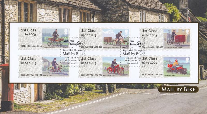 2018 (09) Mail by Bike Post & Go - Internet 'Autumn Stampex' Special