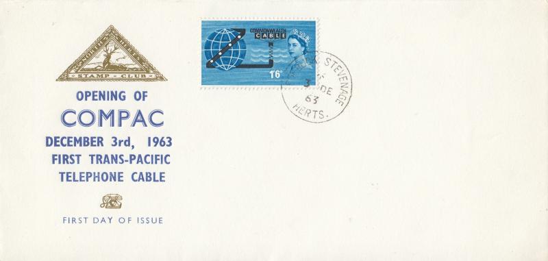 1963 (12) Cable - North Herts Stamp Club - Ord - Stevenage CDS
