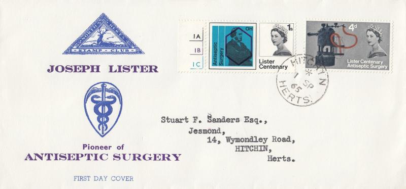 1965 (09) Lister - North Herts Stamp Club - Ord - Hitchin CDS