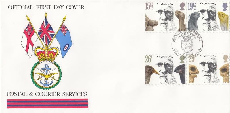 1982 (02) Charles Darwin - Forces Postal & Courier Services BF1762PS 'Alternative' Official