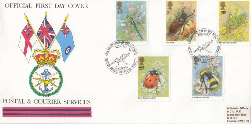 1985 (03) Insects - Forces Postal & Courier Services BF1862PS 'Alternative' Official