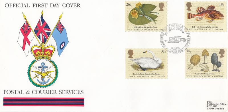 1988 (01) Linnean Society - Forces Postal & Courier Services BF2158PS 'Alternative' Official