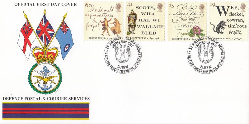1996 (01) Robert Burns - Forces Defence Postal & Courier Services BF2498PS 'Alternative' Official