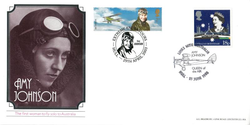 1988 (06) Australia - Bradbury Amy Johnson 'Links With Australia' Official (s) - Doubled 2003