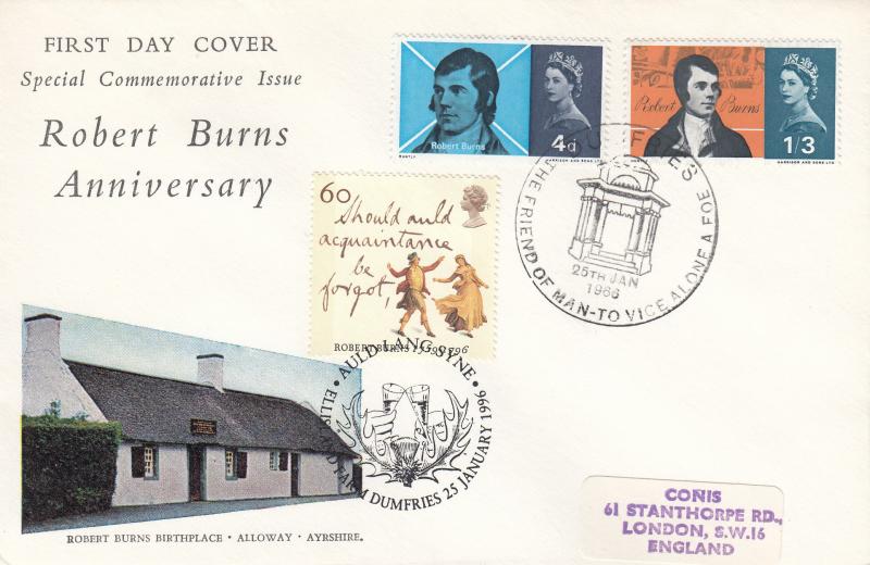 1966 (01) Robert Burns - Ord - Connoisseur - Dumfries H/S (Large Format) - Doubled 1996 Burns Issue