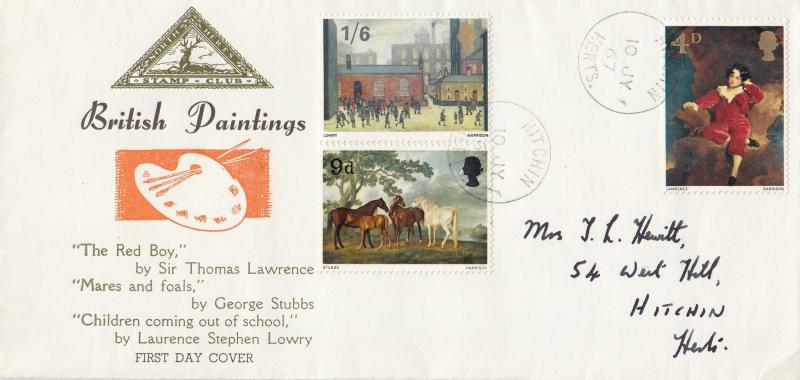 1967 (07) Paintings - North Herts Stamp Club - Hitchin CDS