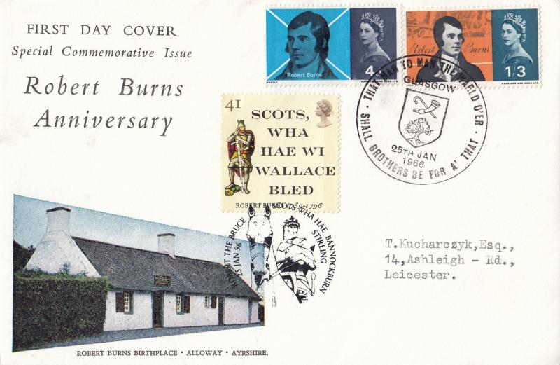 1966 (01) Robert Burns - Phosphor - Connoisseur - Glasgow H/S (Large Format) - Doubled 1996 Burns Issue