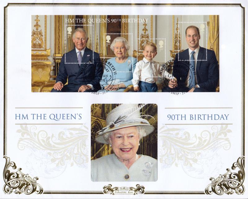 2016 (04) The Queen's 90th Birthday (M/S) - Benham BLCS 668 'London SW1P' Official