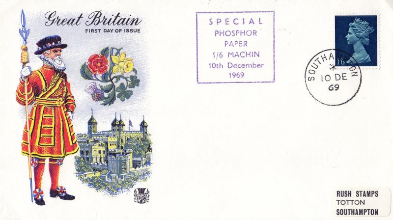 1969 (12) 1/6d All Over Phosphor - Stuart - Southampton CDS