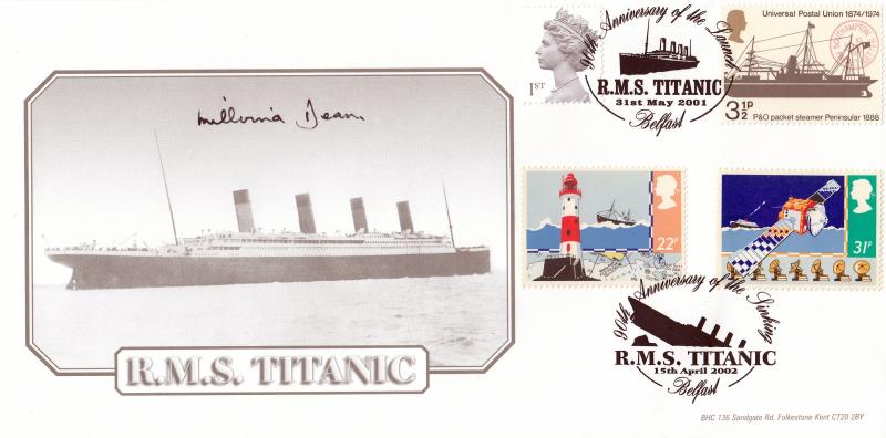 2001 (05) Titanic Launch Anniversary - BHC - Doubled on the 90th Sinking Anniversary - Signed by Millvina Dean (Survivor)