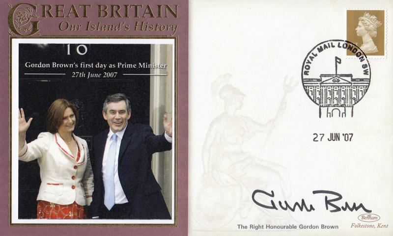 2007 (06) Gordon Brown's First Day as Prime Minister - Benham 'Special' - Signed by Gordon Brown