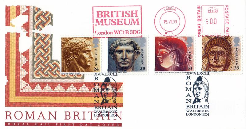 1993 (06) Roman Britain - RM - Walbrook, EC4 H/S + British Museum Meter Mark