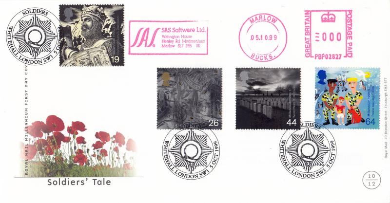 1999 (10) Soldiers - RM - Whitehall, SW1 H/S + SAS Software Meter Mark