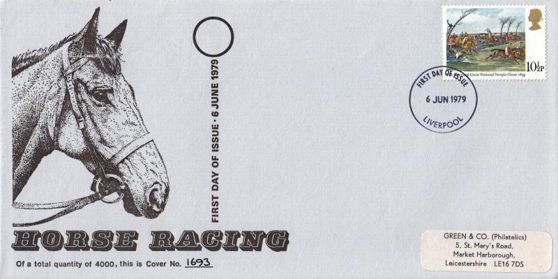 1979 (06) Horses - Green & Co Cover - 10½p - Liverpool FDI
