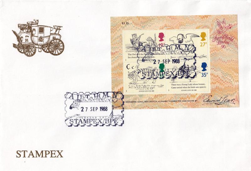 1988 (09) Edward Lear (M/S) - Stampex Official
