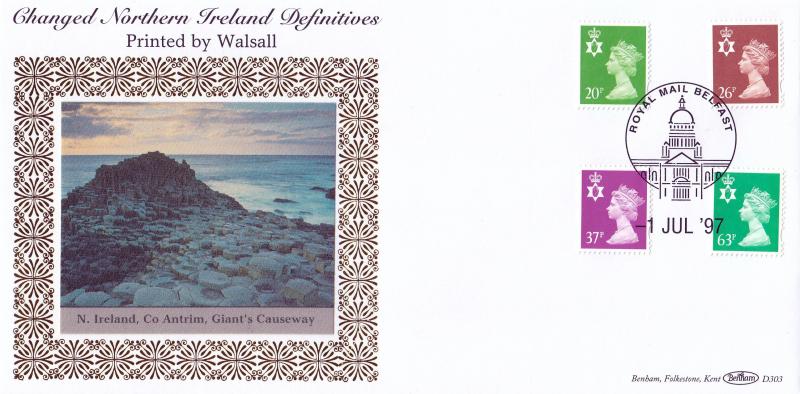 1997 (07) Northern Ireland Definitives - Benham D303 - Belfast Philatelic Counter H/S