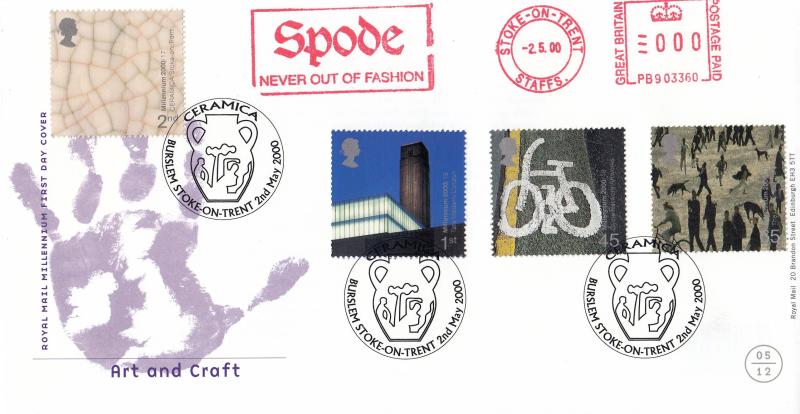 2000 (05) Art & Craft - RM - Burslem, Stoke on Trent H/S + Spoke Meter Mark