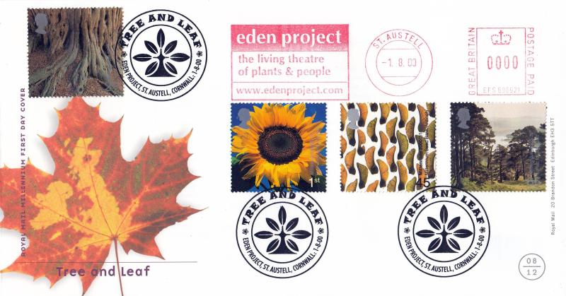 2000 (08) Tree & Leaf - RM - Eden Project, St Austell H/S + Eden Project Meter Mark