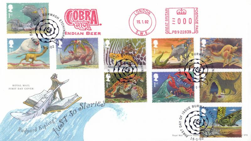 2002 (01) Rudyard Kipling - RM - Burwash H/S + Cobra Inadian Beer Meter Mark