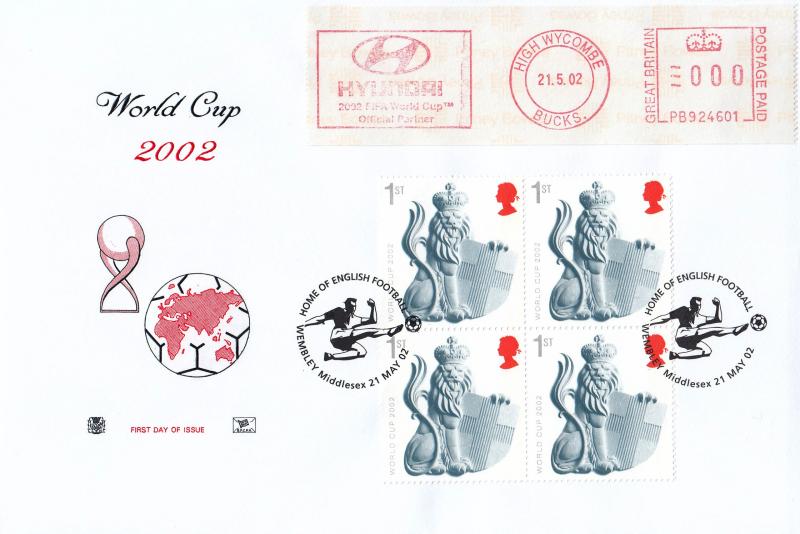 2002 (05) World Cup (Generic Sheet) - Stuart - Home of English Football H/S + Hyundai FIFA World Cup Official Partner Meter Mark