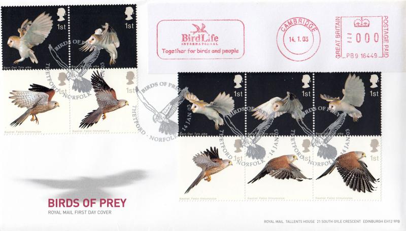2003 (01) Birds of Prey - RM - Thetford H/S + Birdlife International Meter Mark