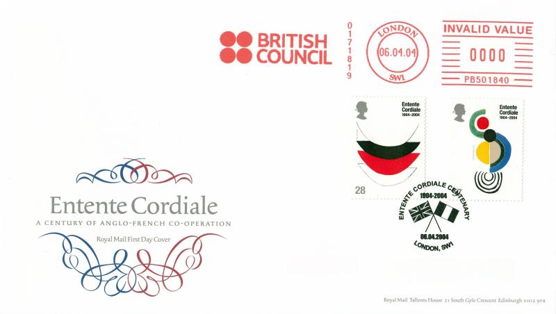 2004 (04) Entente Cordiale - RM - Centenary, London SW1 H/S + British Council Meter Mark