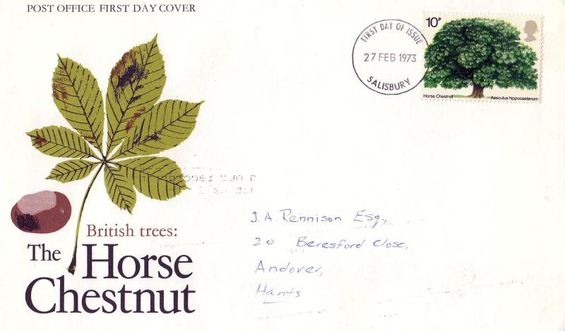 1974 (02) Trees (Horse Chestnut) - PO - Salisbury FDI (Date Error)