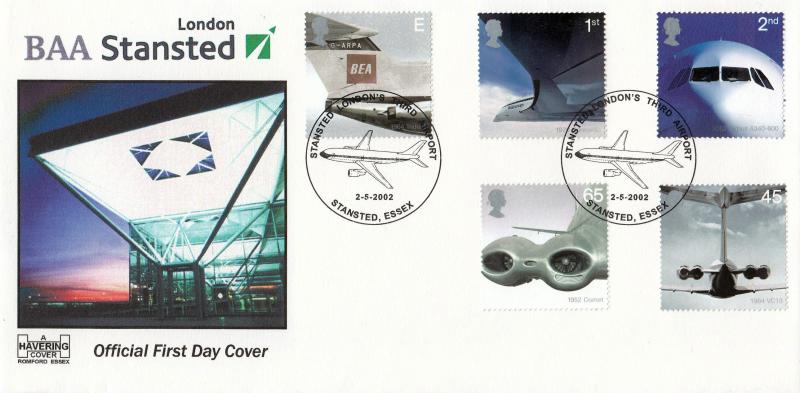 2002 (05) Airliners (Stamps) - Havering BAA Stansted Official
