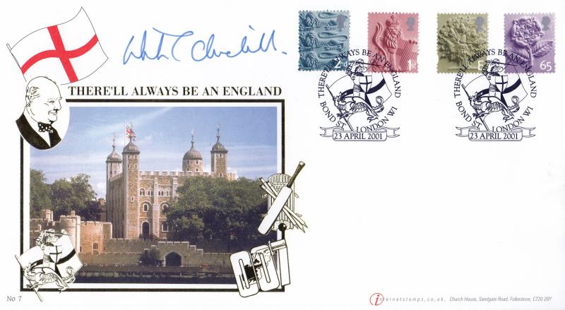 2001 (04) English Regional Pictorial Definitives - Internet 'Bond St, W1' Official - Signed by the late Winston Churchill MP
