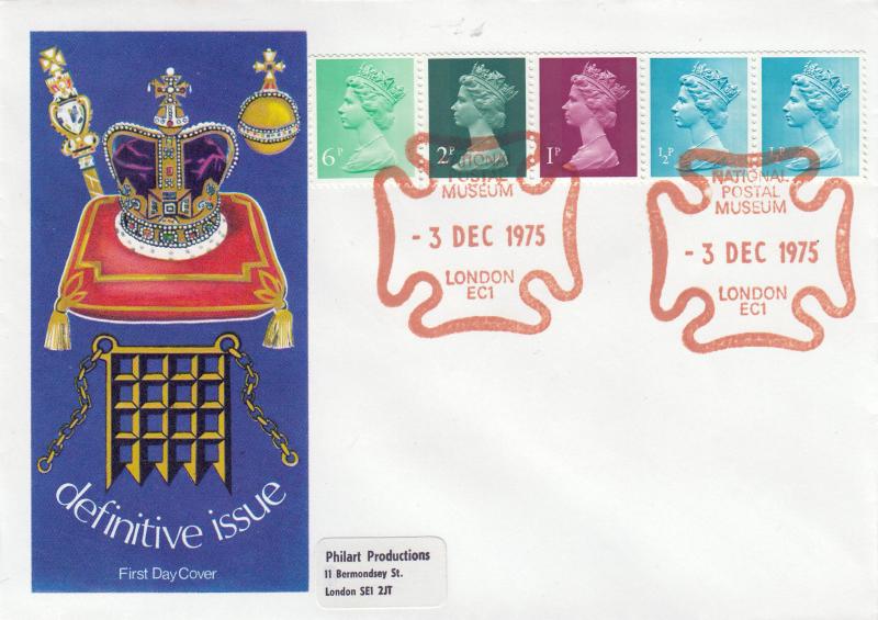 1975 (12)10p Multi-Value Coil Strip - Philart - National Postal Museum H/S