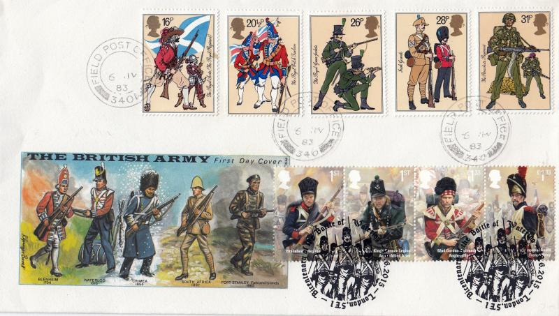 1983 (07) British Army - Philart - Field PO 340 CDS - Doubled 2015 Waterloo M/S Set