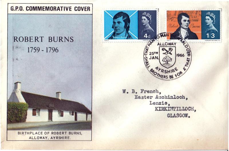 1966 (01) Robert Burns - Ord - GPO - Alloway H/S (Small Format)