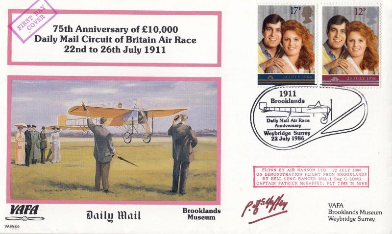 1986 (07) Wedding - VAFA Daily Mail Air Race Anniversary Official - Signed by Captain Patrick McHaffey
