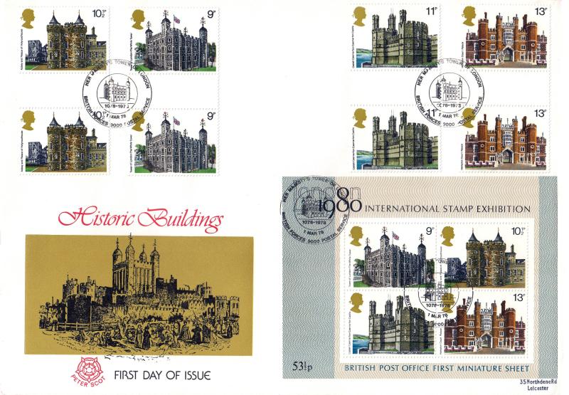 1978 (03) Buildings (Stamps & M/S) - Peter Scot - Tower of London BF9000PS H/S